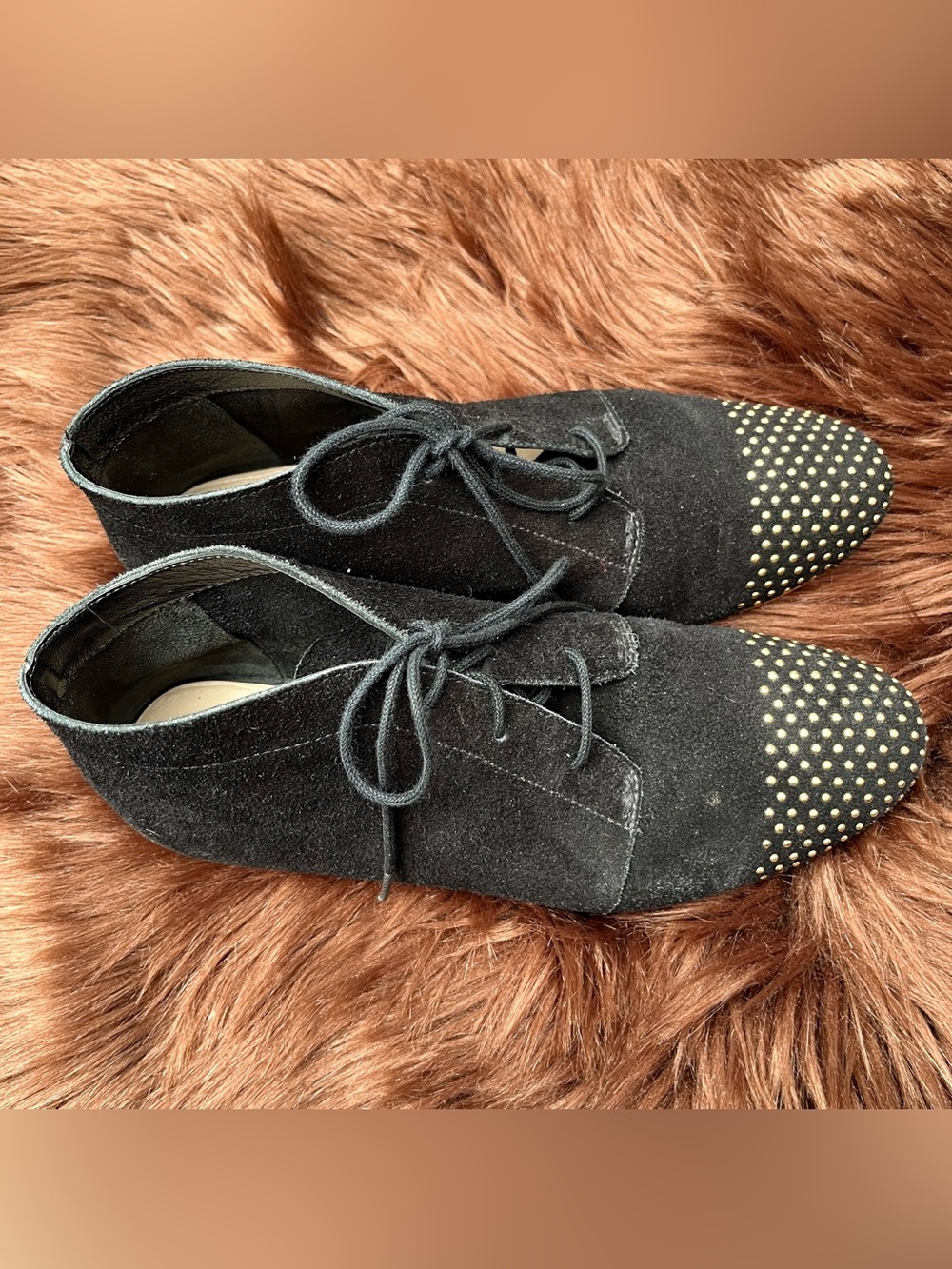Loeffler Randall "Mamie" Black Suede Gold Studded Booties - Picture 3 of 14